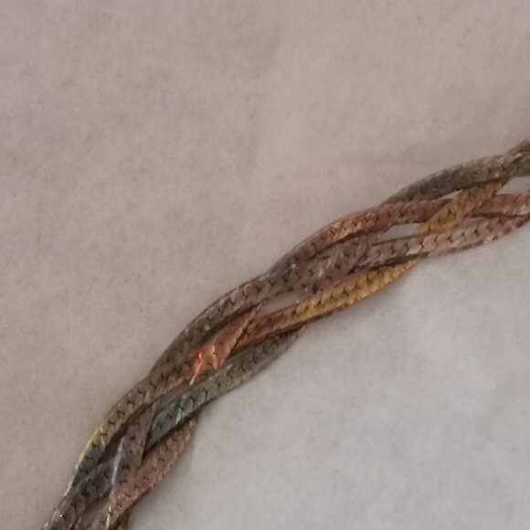 Stunning heavily braided sterling silver tennis necklace and bracelet set - Picture 4 of 4